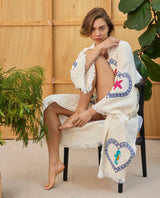 NATURAL LONG ROBE | Multi Motif