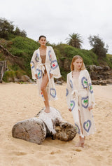 NATURAL LONG ROBE | Multi Motif