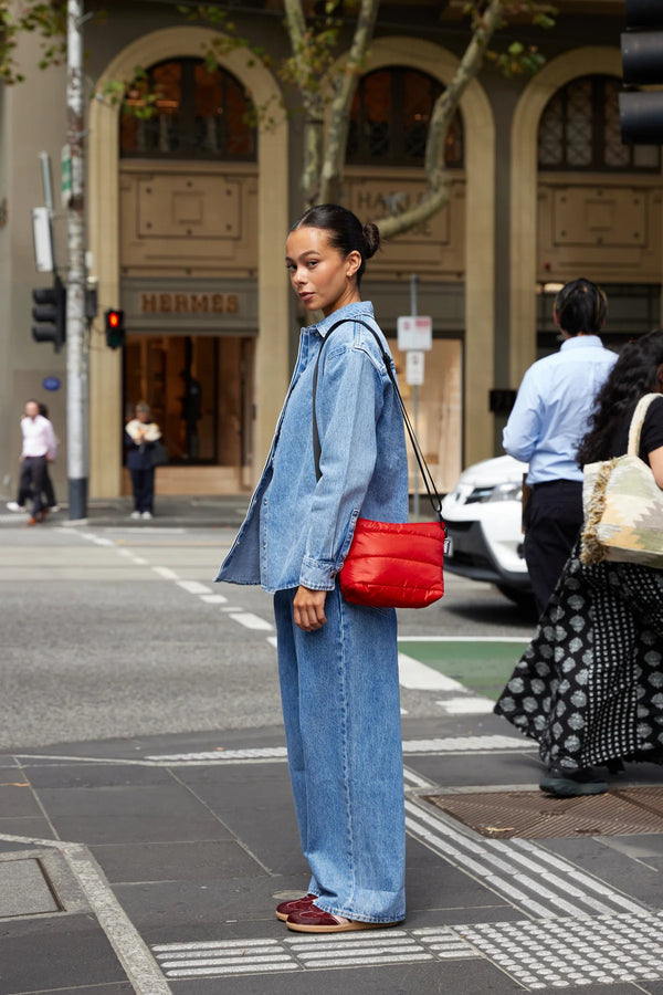 CLOUD STASH BASE CROSSBODY BAG in Cherry Red by Base Supply