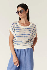 Coast Knit Top in Blue Stripe by Cable Melbourne