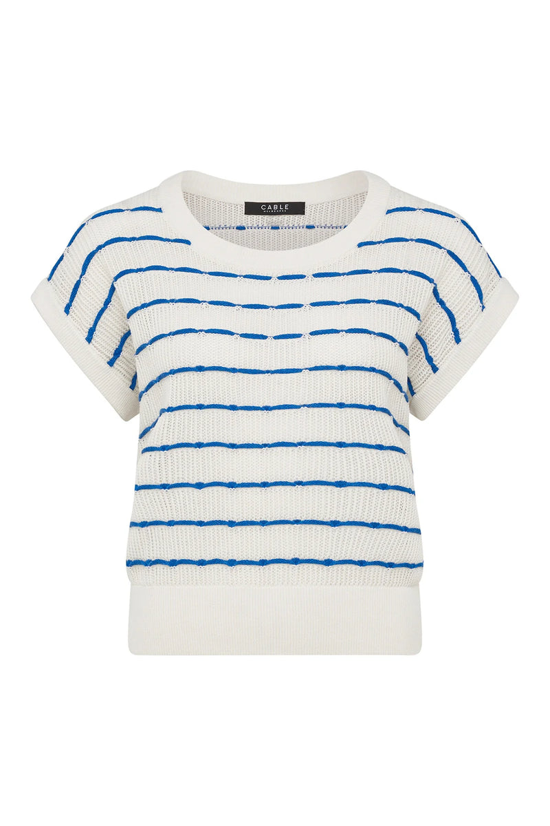 Coast Knit Top in Blue Stripe by Cable Melbourne