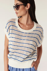 Coast Knit Top in Blue Stripe by Cable Melbourne