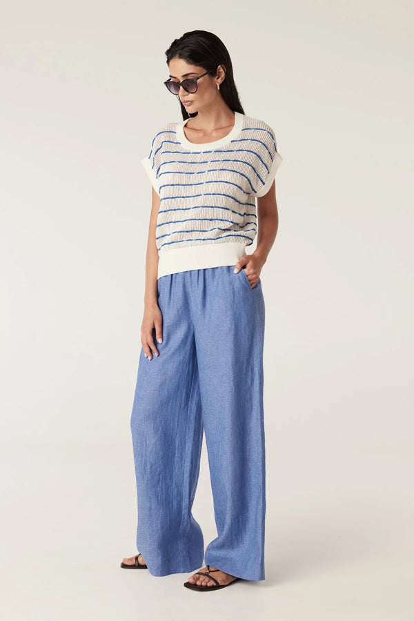 Coast Knit Top in Blue Stripe by Cable Melbourne