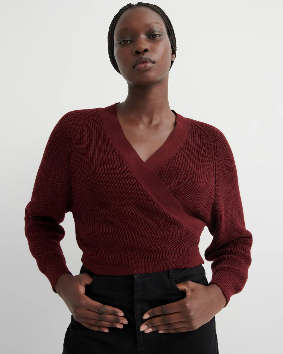 COMPOSURE CARDIGAN in Maroon by Kowtow