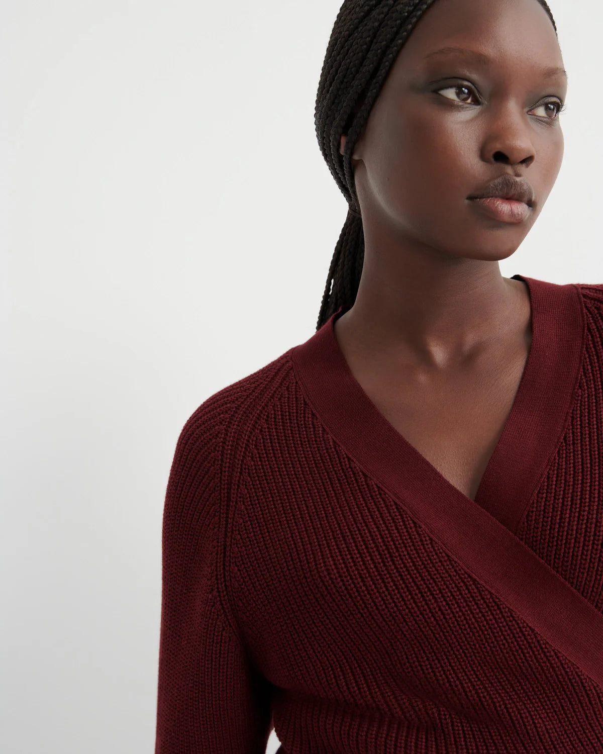 COMPOSURE CARDIGAN in Maroon by Kowtow