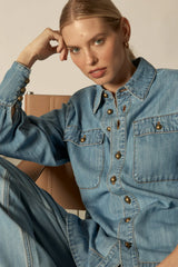 CREST TOP in Light Washed Denim from Zoe Kratzmann
