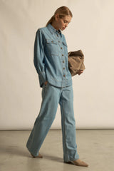 CREST TOP in Light Washed Denim from Zoe Kratzmann