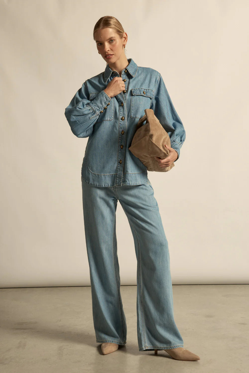 CREST TOP in Light Washed Denim from Zoe Kratzmann