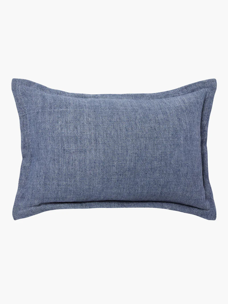 BURTON TAILORED RECTANGLE CUSHION in Vintage Blue from L&M Home
