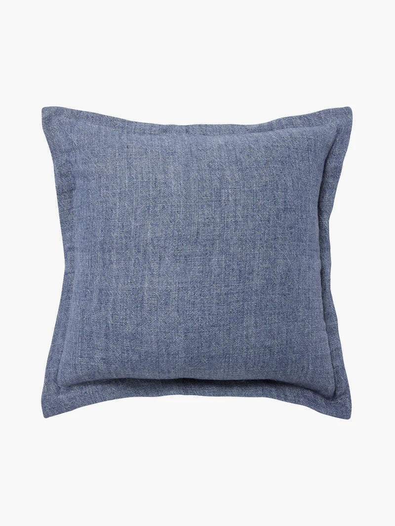 BURTON TAILORED SQUARE CUSHION 50x50cm in Vintage Blue from L&M Home