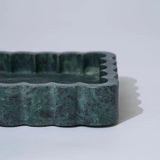 MARBLE RECTANGLE RIBBED CATCHALL in Emerald from Marmoset Found