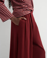 DRAPE PANT in Maroon by Kowtow