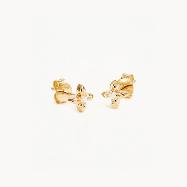 LIVE IN LIGHT LOTUS STUD EARRING in Gold from By Charlotte