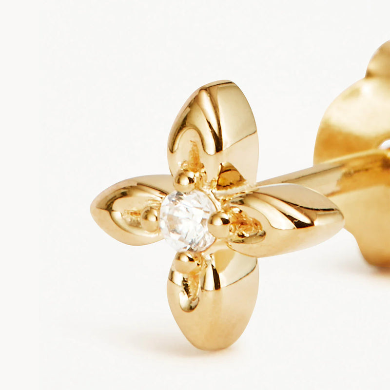 LIVE IN LIGHT LOTUS STUD EARRING in Gold from By Charlotte