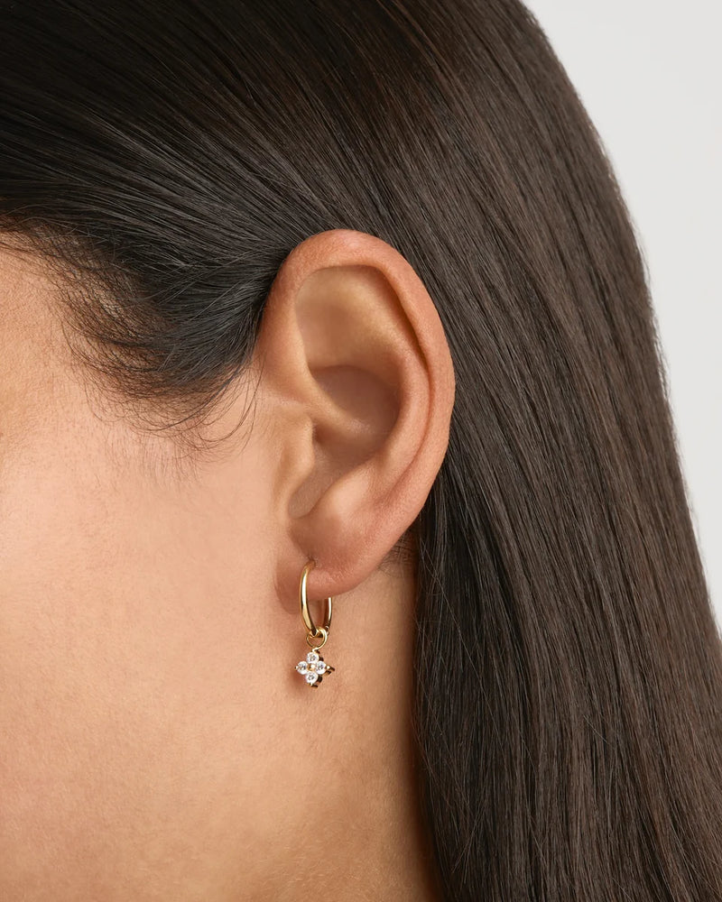 CRYSTAL BLOOM HOOPS in 18K Gold Vermeil from By Charlotte