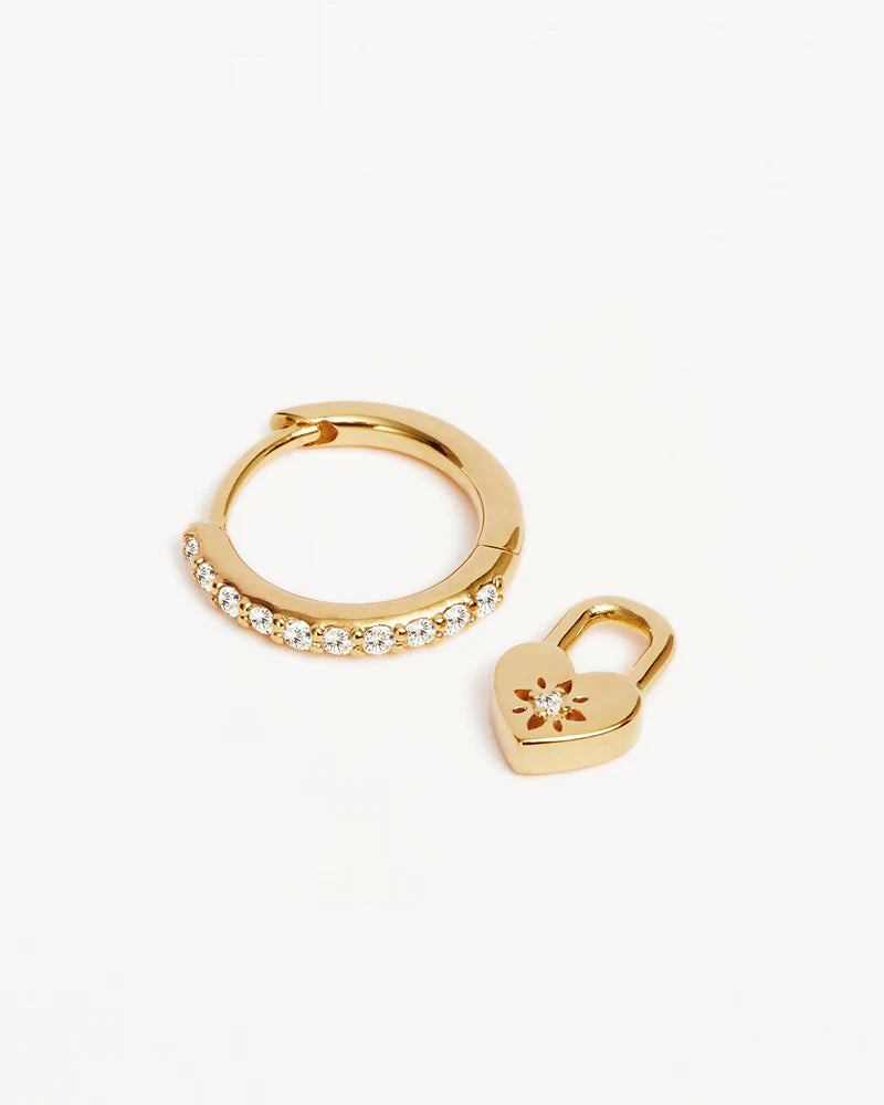 LOVE UNLOCKED PADOCK HOOPS in 18k Gold Vermeil from By Charlotte