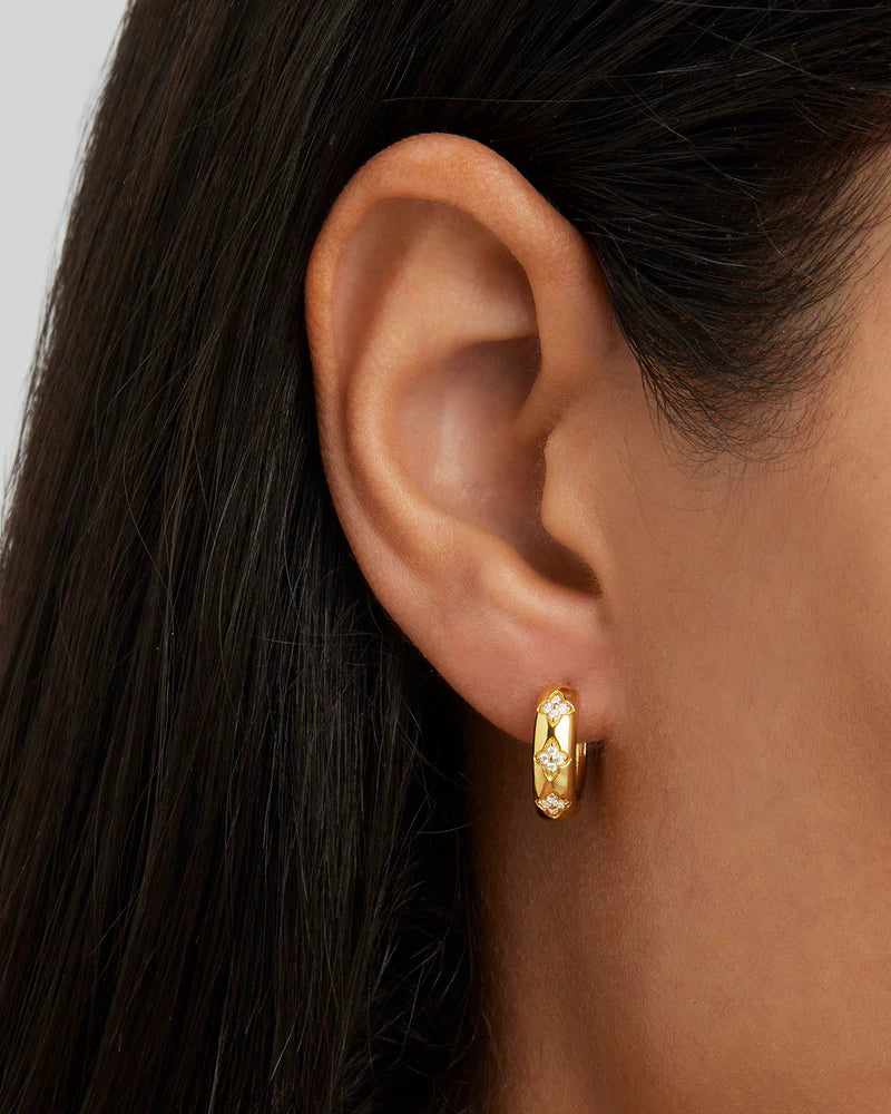 BLOOM WITH YOU LOTUS HOOPS  in 18k Gold Vermeil from By Charlotte