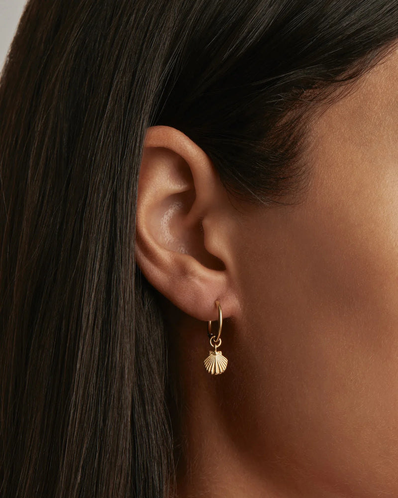 BY THE SHORE SHELL HOOPS in 18K Gold Vermeil from By Charlotte