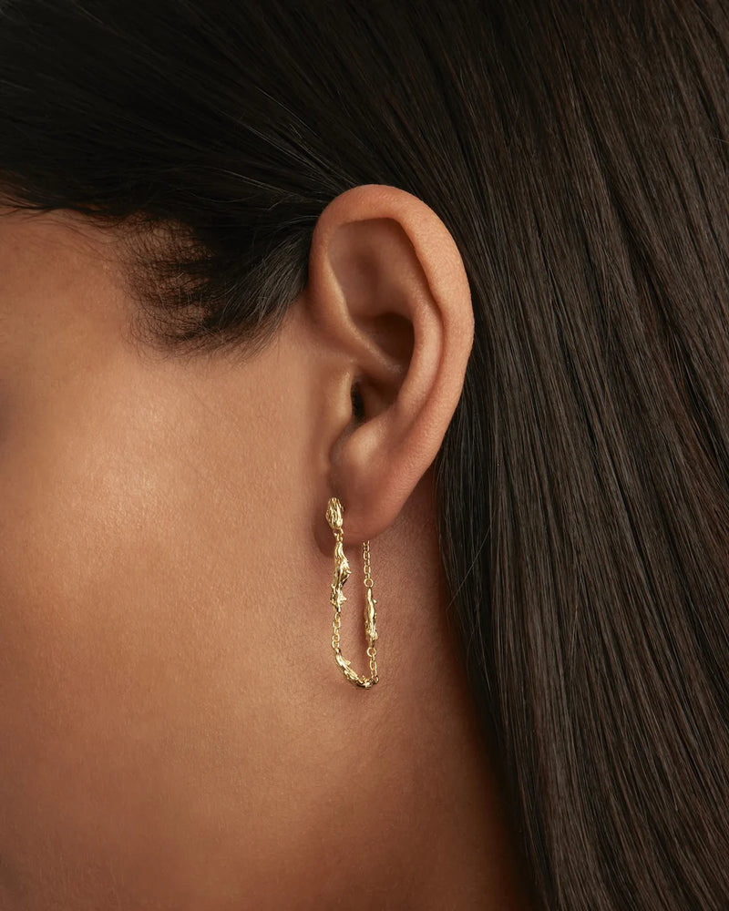 DRIFT CHAIN EARRINGS in 18K Gold Vermeil from By Charlotte