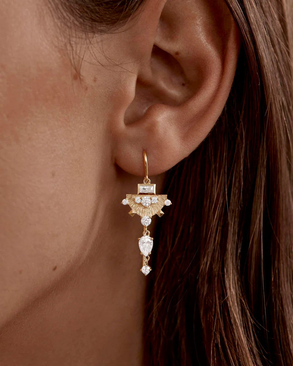 LOTUS RAIN THREAD EARRINGS in 18K Gold Vermeil from By Charlotte