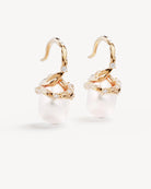 DIVE INTO SERENITY PEARL EARRINGS in 18K Gold Vermeil from By Charlotte