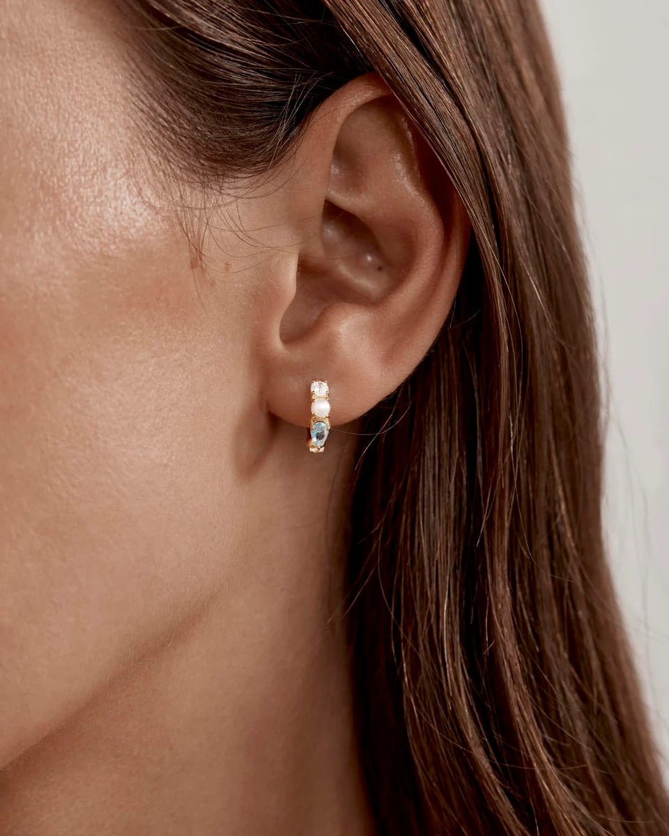 BREATHE IN STILLNESS HOOPS in 18K Gold Vermeil from By Charlotte