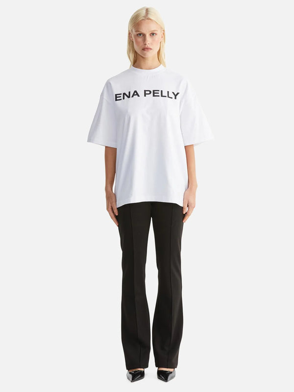 Ena Pelly Chloe logo oversized tee in white available from Darling and Domain