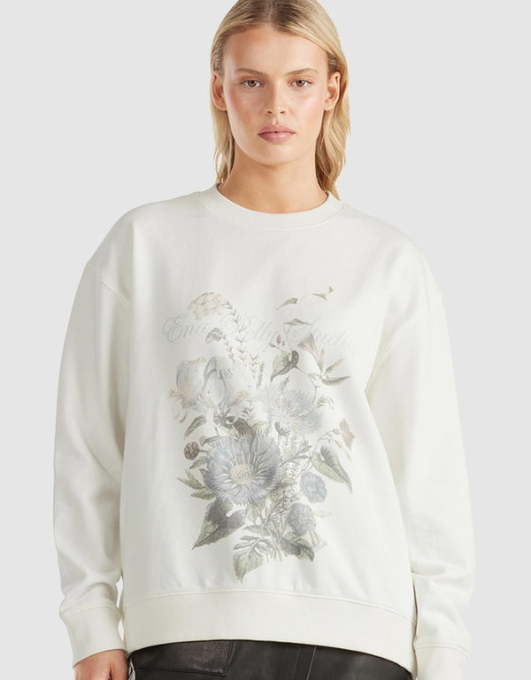 Ena Pelly Lilly oversized wildflower sweater in white available from Darling and Domain Perth