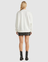 Ena Pelly Lilly oversized wildflower sweater in white available from Darling and Domain Perth