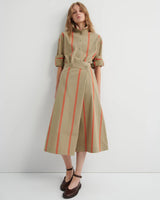 FOLD SKIRT in Nasturtium Stripe by Kowtow Australia