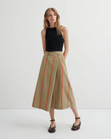 FOLD SKIRT in Nasturtium Stripe by Kowtow Australia