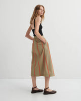 FOLD SKIRT in Nasturtium Stripe by Kowtow Australia