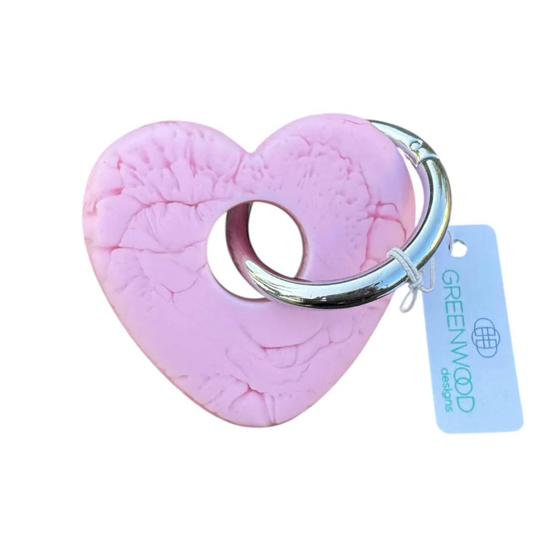HEART RESIN KEYRING | Baby Pink - Darling & Domain