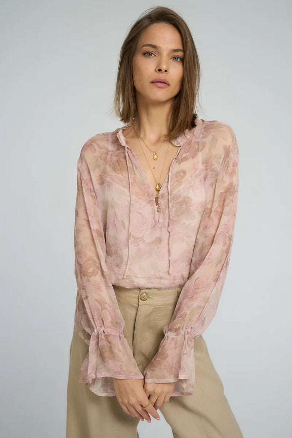 Harvest Moon Blouse in Monet Floral Print by Lilya