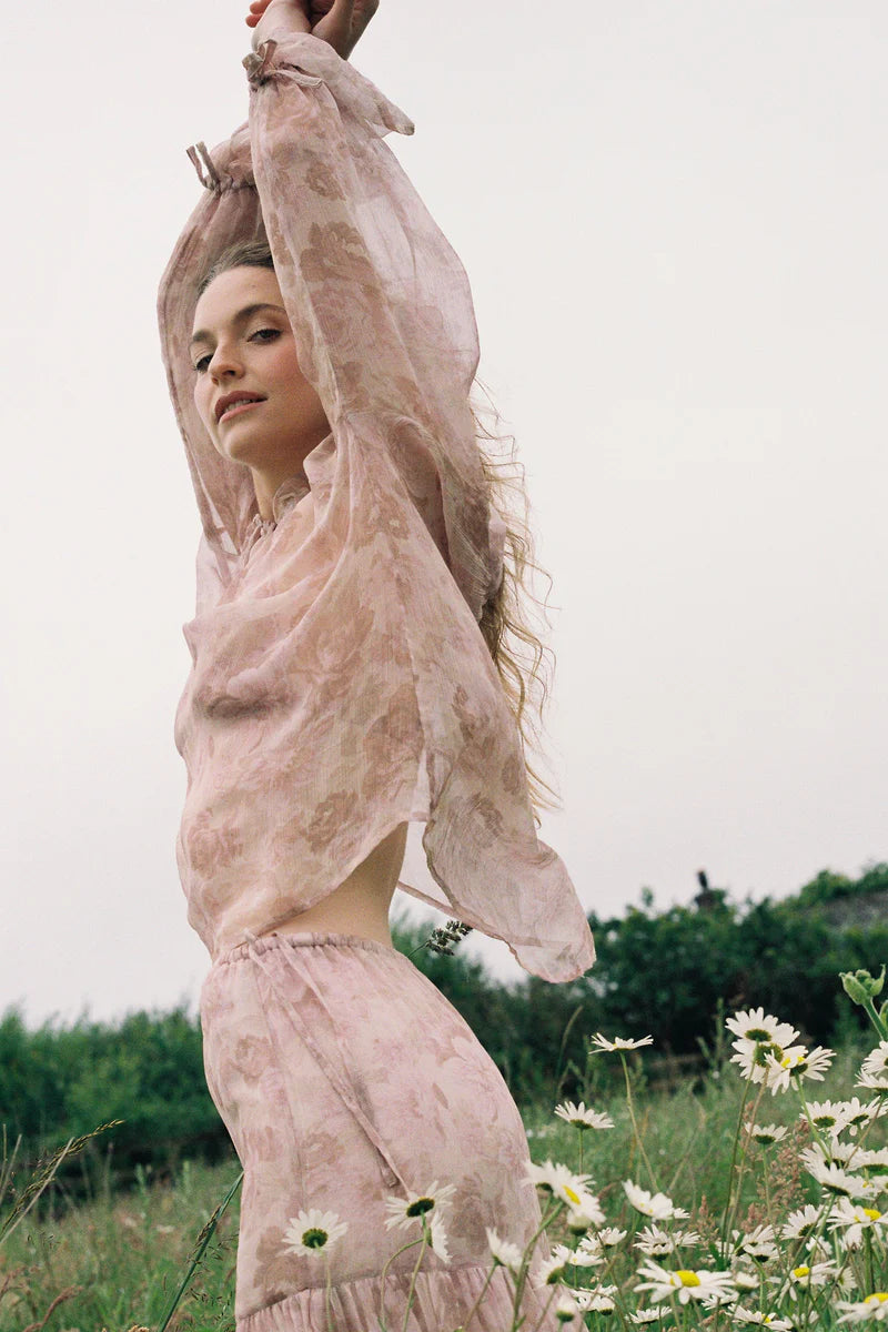 Harvest Moon Blouse in Monet Floral Print by Lilya