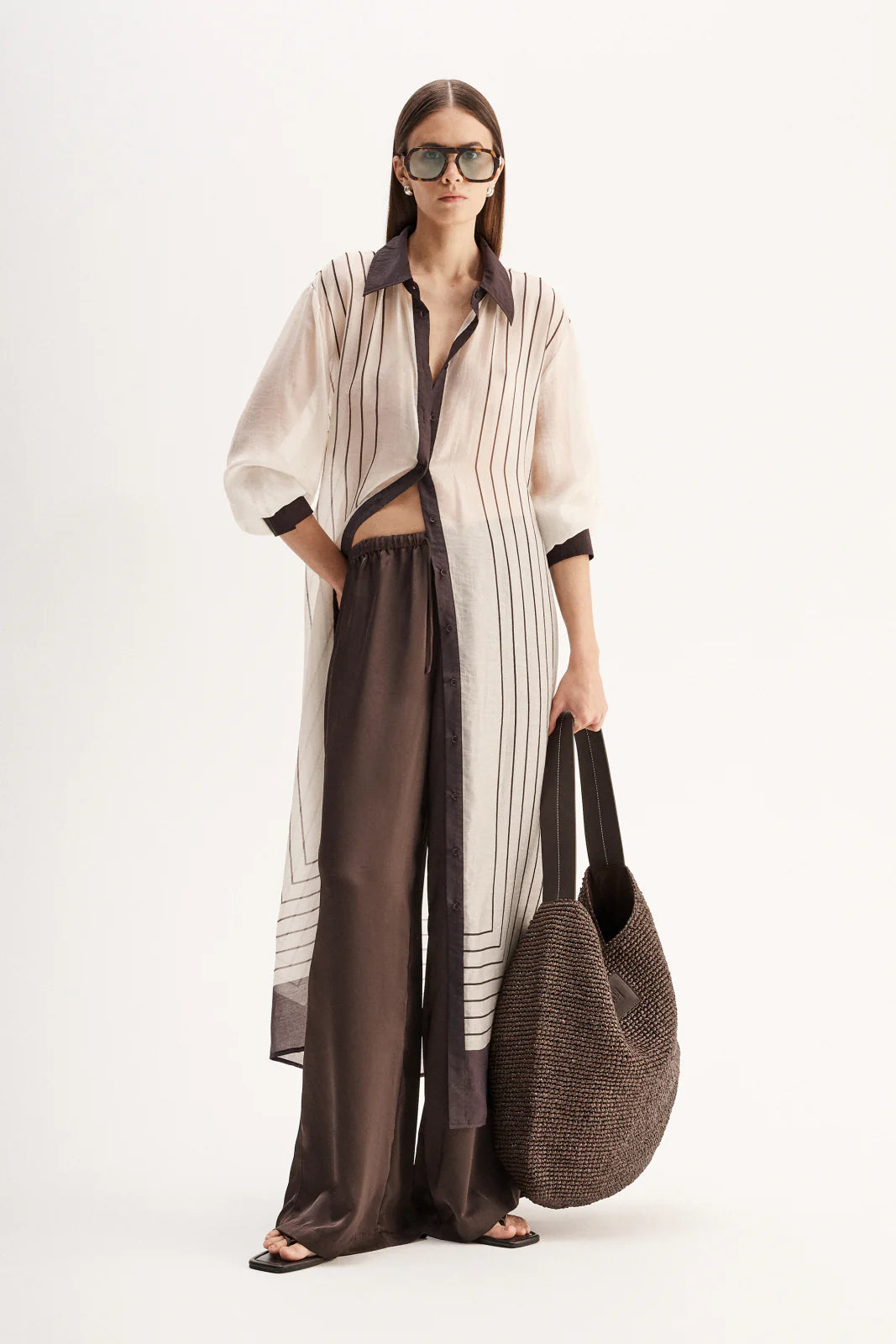 Havana Maxi Dress in Chocolate Strip by Elka Collective