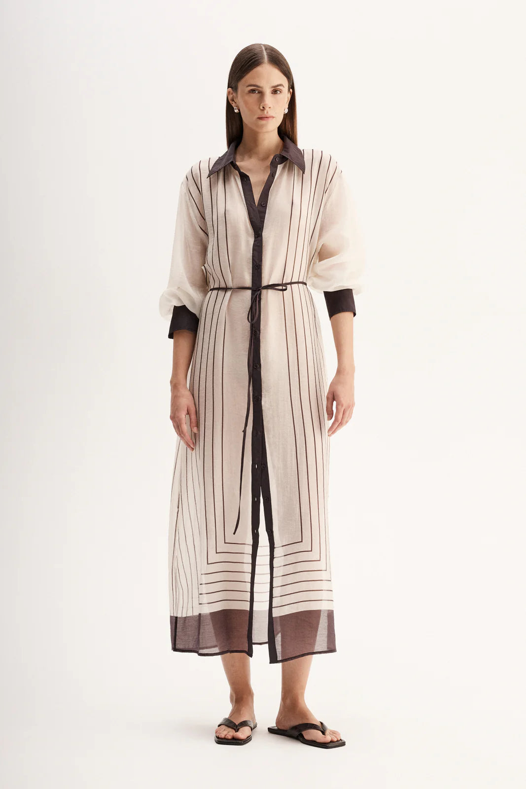 Havana Maxi Dress in Chocolate Strip by Elka Collective