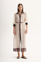 Havana Maxi Dress in Chocolate Strip by Elka Collective