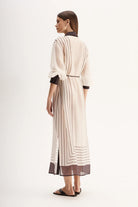 Havana Maxi Dress in Chocolate Strip by Elka Collective