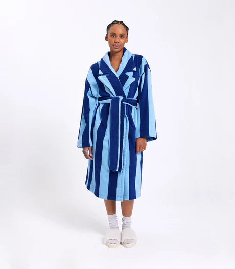 Hommey Robe in blueberry stripes available from Darling and Domain