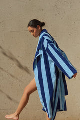 Hommey Robe in blueberry stripes available from Darling and Domain