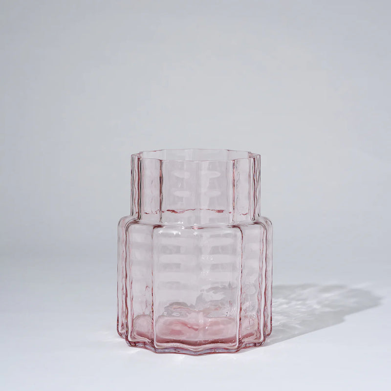 Jelly Glass Vase Squat in Pink by Marmoset Found