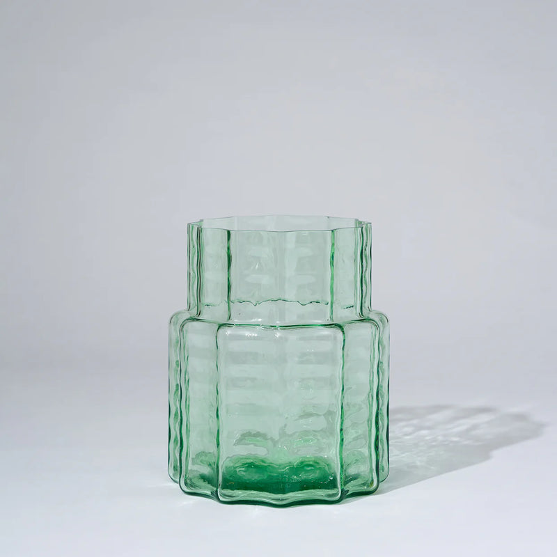 Jelly Glass Vase Squat in Green by Marmoset Found