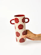 GRIFFE TALL VASE in Burgundy Shell by Jones & Co