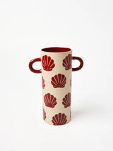 GRIFFE TALL VASE in Burgundy Shell by Jones & Co