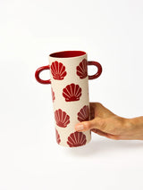 GRIFFE TALL VASE in Burgundy Shell by Jones & Co