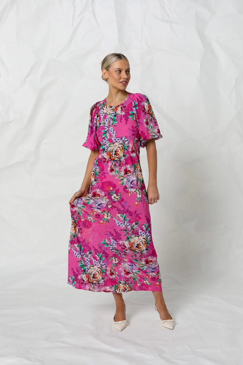 Kachel Rebecca maxi dress in rose romantic available from Darling and Domain