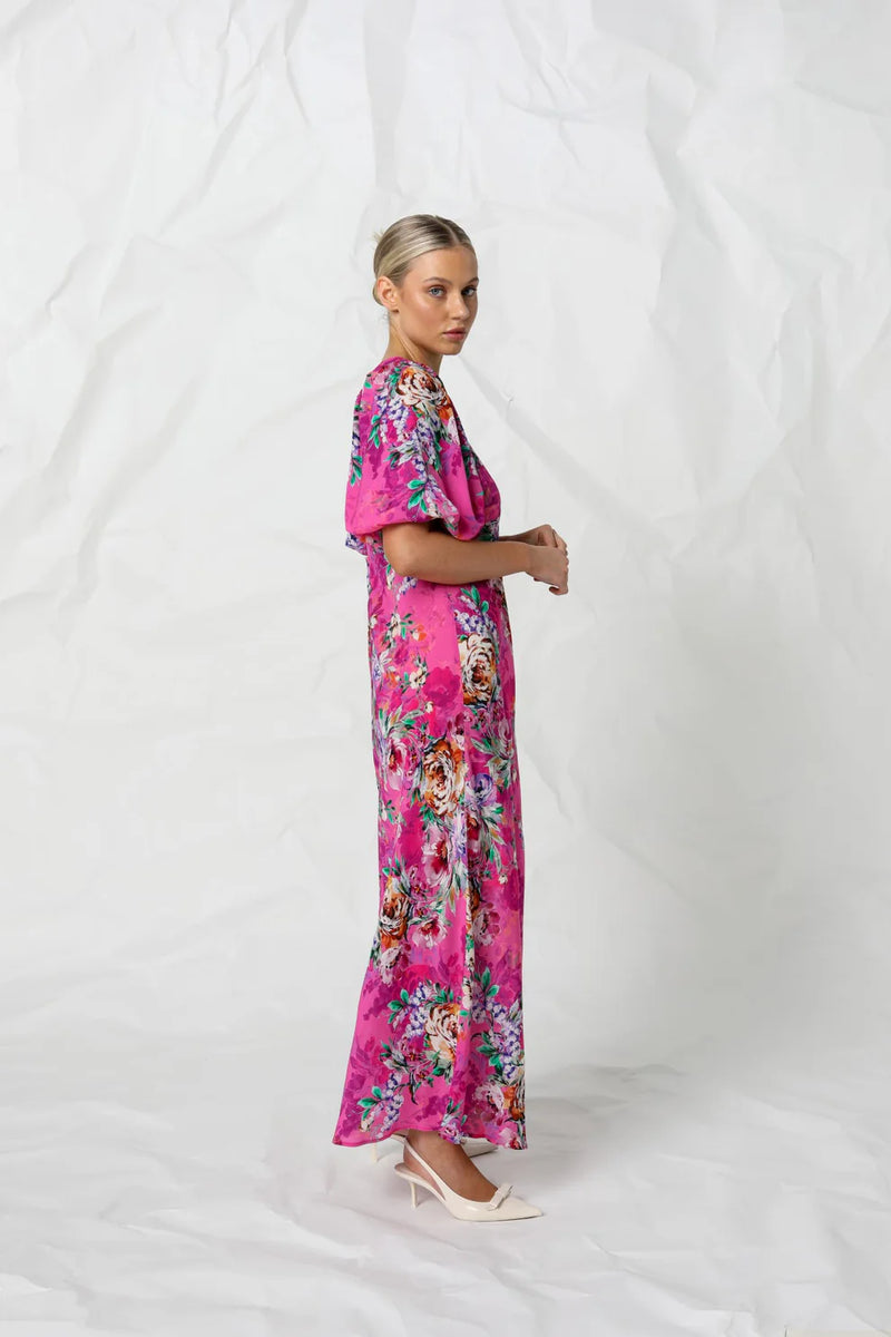 Kachel Rebecca maxi dress in rose romantic available from Darling and Domain