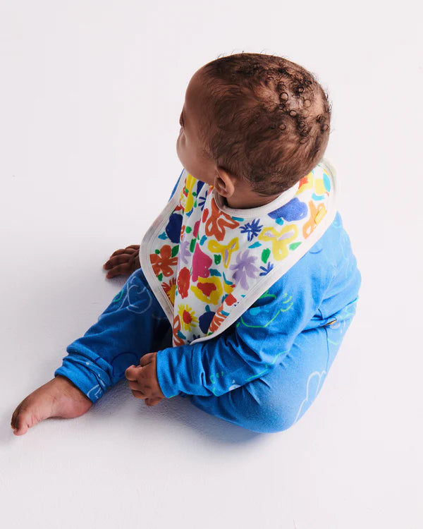 KIP & CO x KEN DONE COTTON BIB in Summer Floral from the amazing range of Kip & Co 