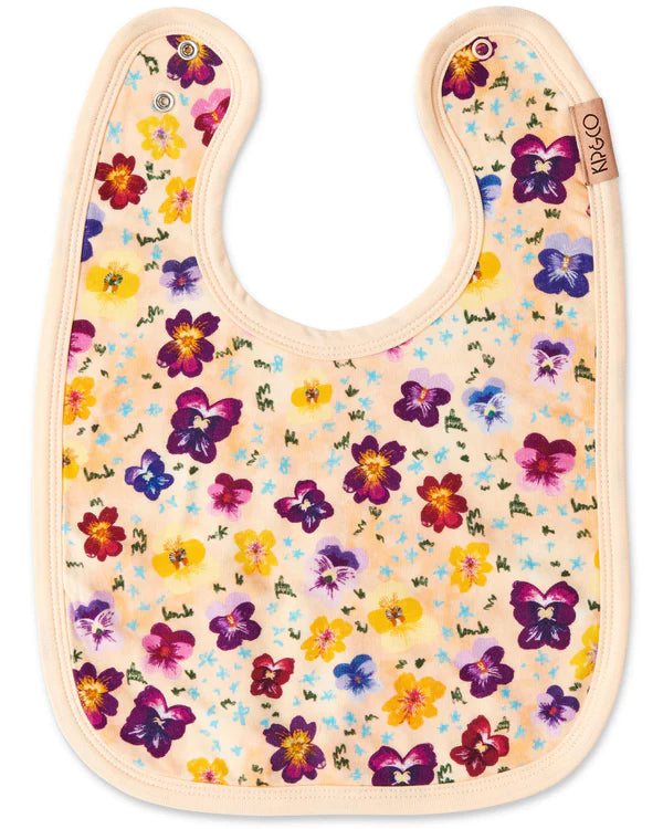 ORGANIC COTTON BIB in Pansy from the amazing range of Kip & Co